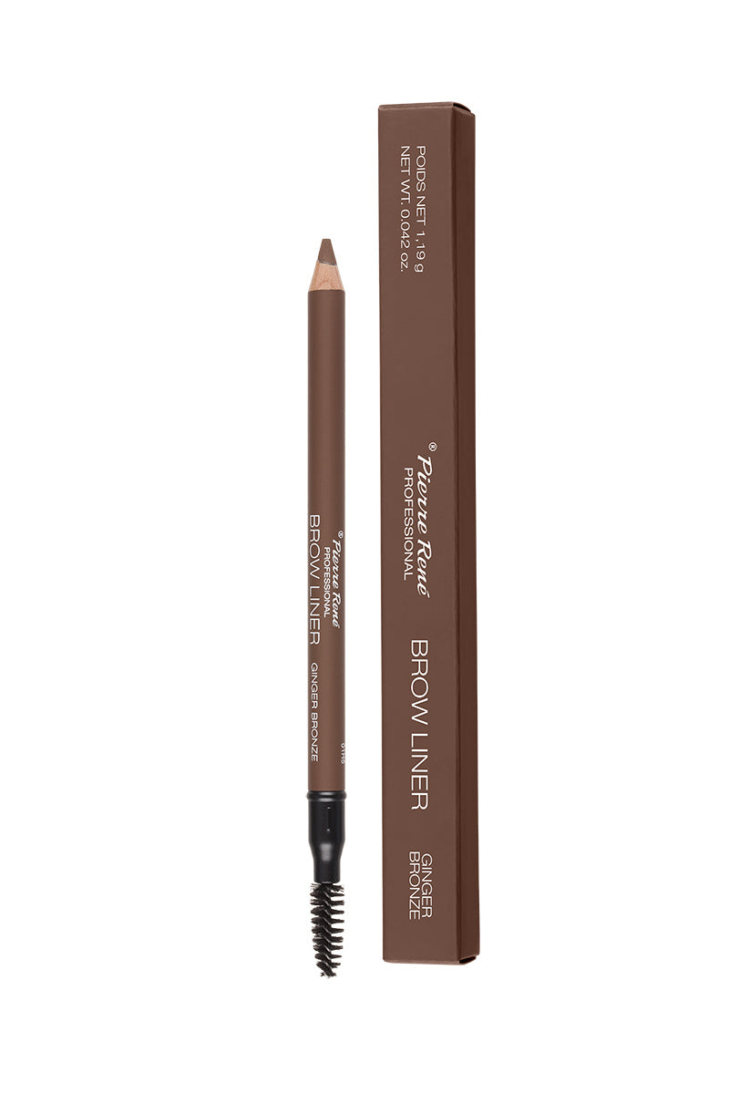 EYEBROW PENCIL WITH BRUSH - BROW LINER NO. 02 GINGER BRONZE